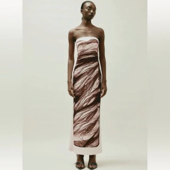 H&M Studio Trompe I'oeil Design Bandeau Dress Blogger Favorite - Picture 1 of 15